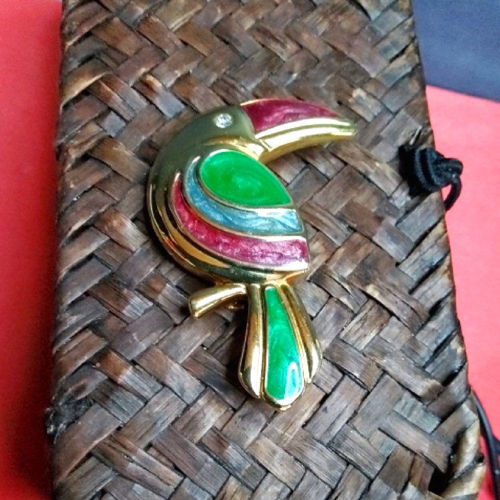 Colorful Toucan Bird Brooch